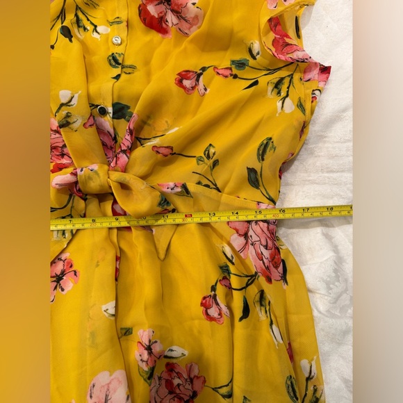 Julia Jordan midi yellow floral dress with ruffle collar - Picture 7 of 9